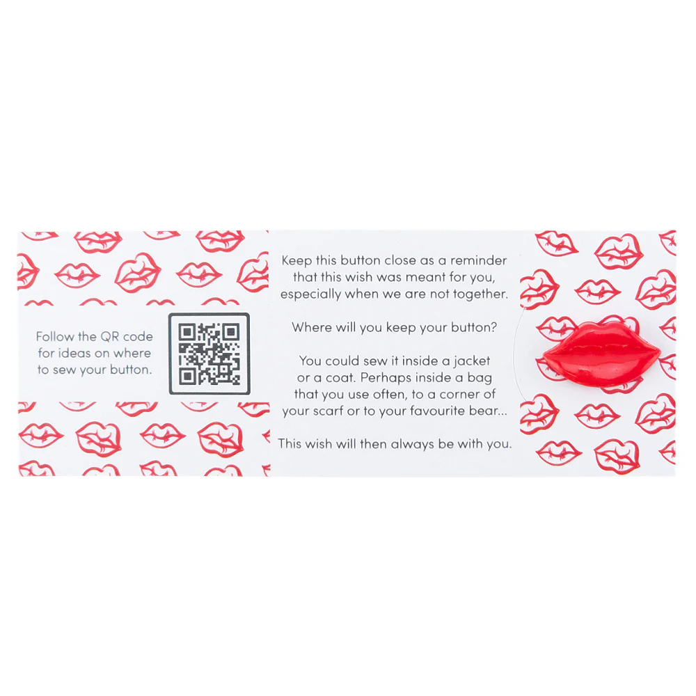 Always Looking Forwards To Next Kiss | Button Wishes Sew On Token | Little Gift - Image 3