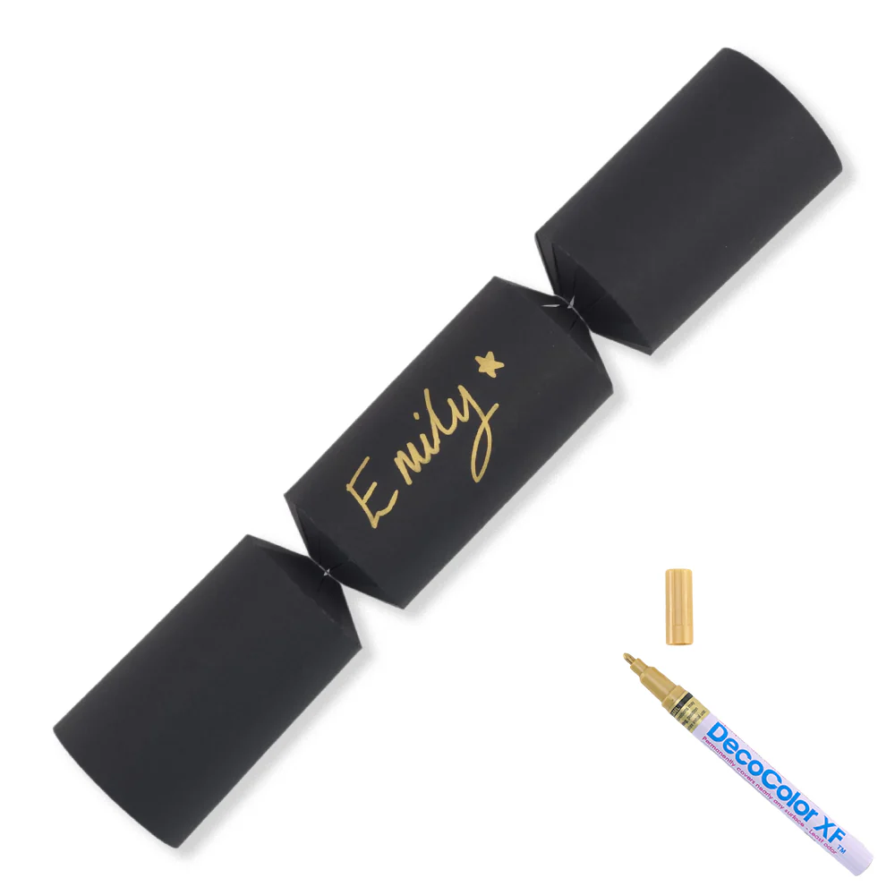 Black | 12 Personalise Your Own Crackers | Make & Fill Your Own | With Pen - Image 7