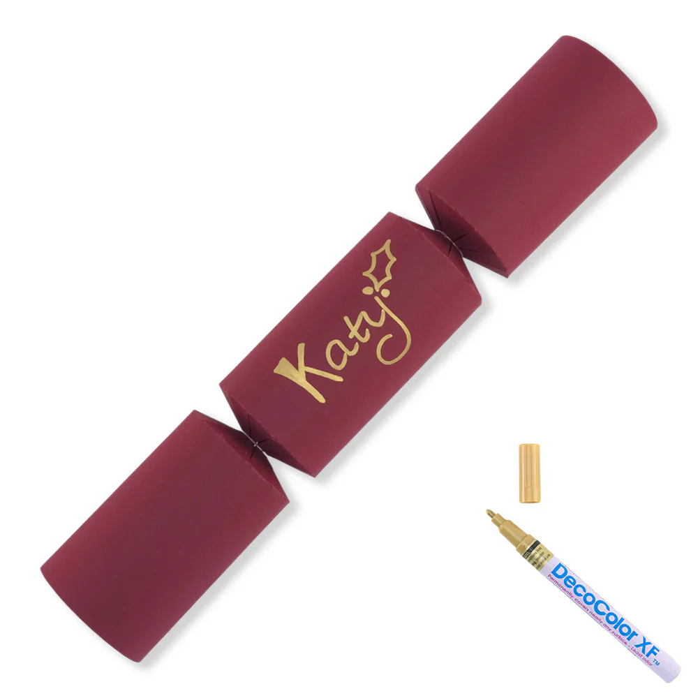 Burgundy Red | 12 Personalise Your Own Crackers | Make & Fill Your Own With Pen - Image 8
