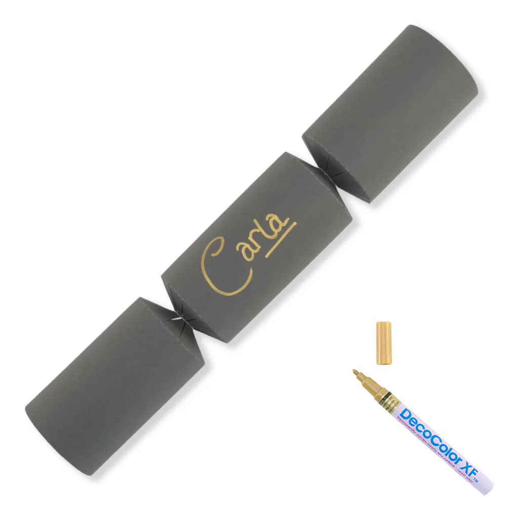 Deep Grey | 12 Personalise Your Own Crackers | Make & Fill Your Own | With Pen - Image 4