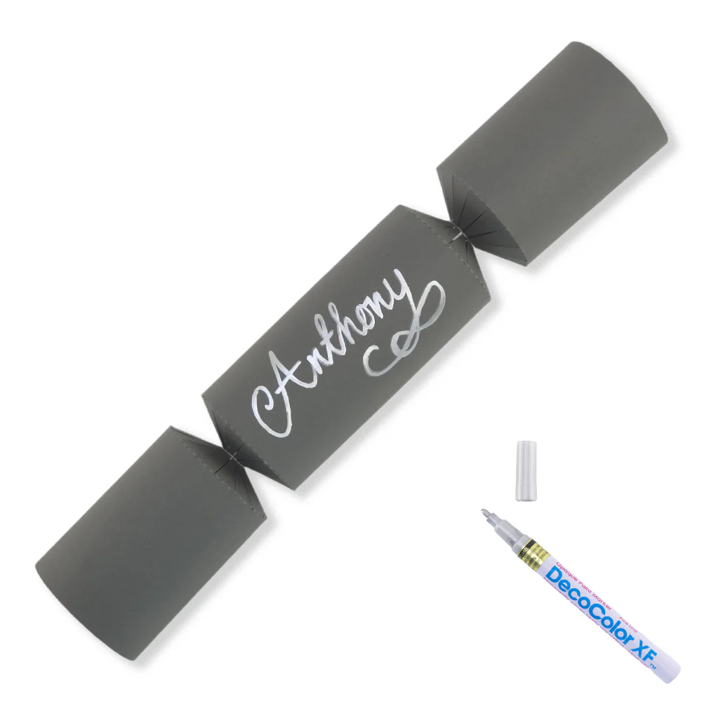 Deep Grey | 12 Personalise Your Own Crackers | Make & Fill Your Own | With Pen - Image 6