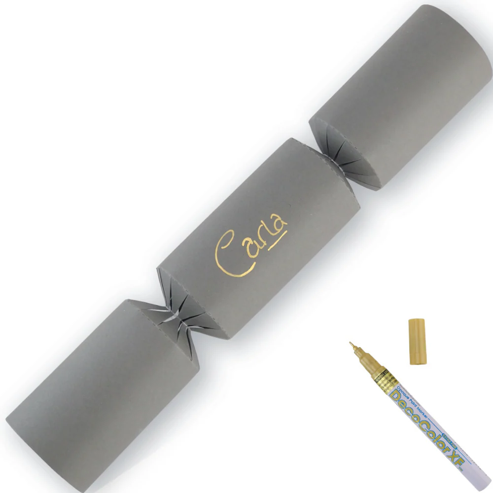 Deep Grey | 12 Personalise Your Own Crackers | Make & Fill Your Own | With Pen - Image 7