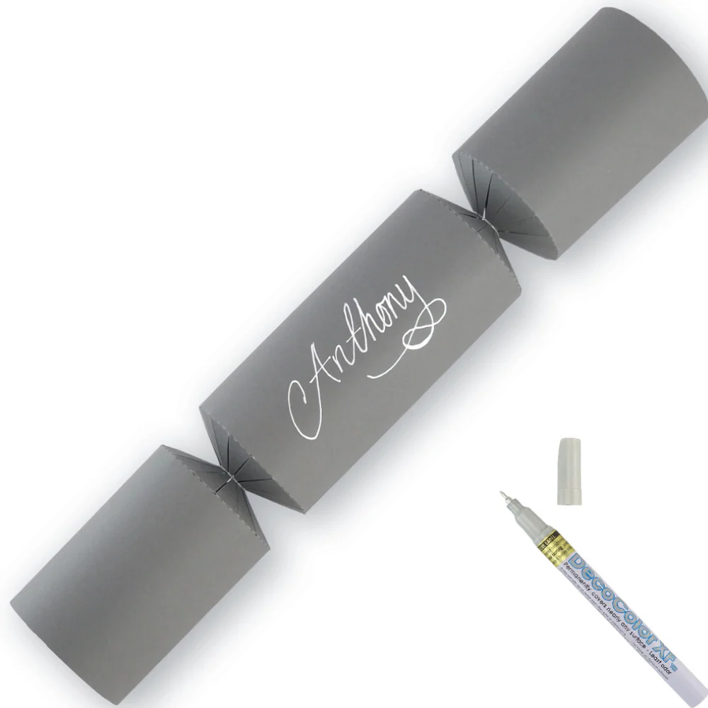 Deep Grey | 12 Personalise Your Own Crackers | Make & Fill Your Own | With Pen - Image 8