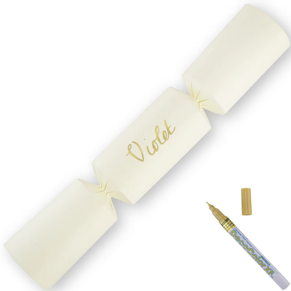 Ivory | 12 Personalise Your Own Crackers | Make & Fill Your Own | With Pen - Image 7