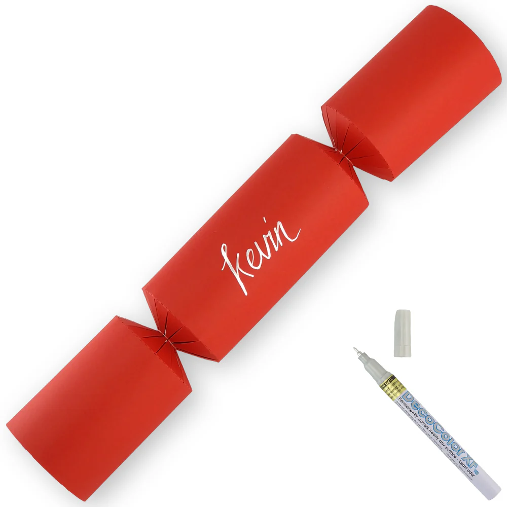 Rich Red | 12 Personalise Your Own Crackers | Make & Fill Your Own | With Pen - Image 3