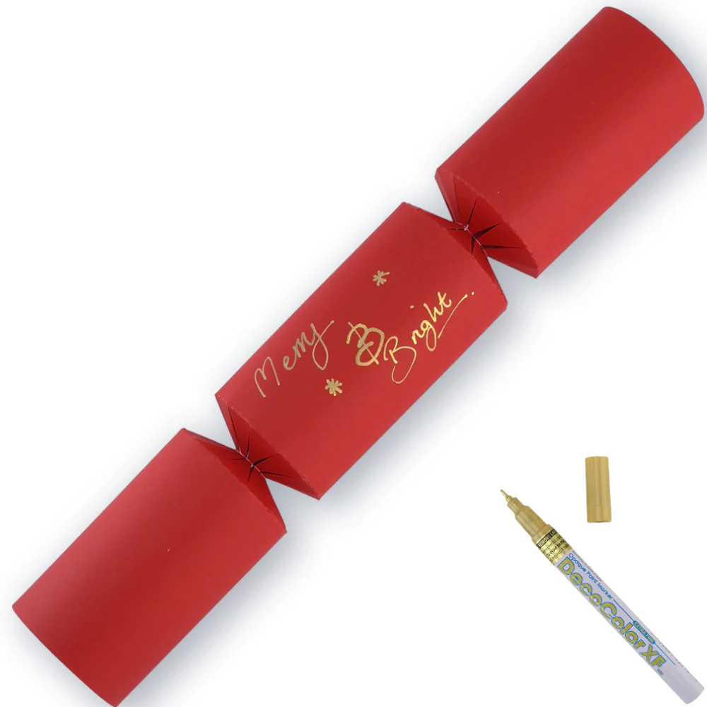 Rich Red | 12 Personalise Your Own Crackers | Make & Fill Your Own | With Pen - Image 9