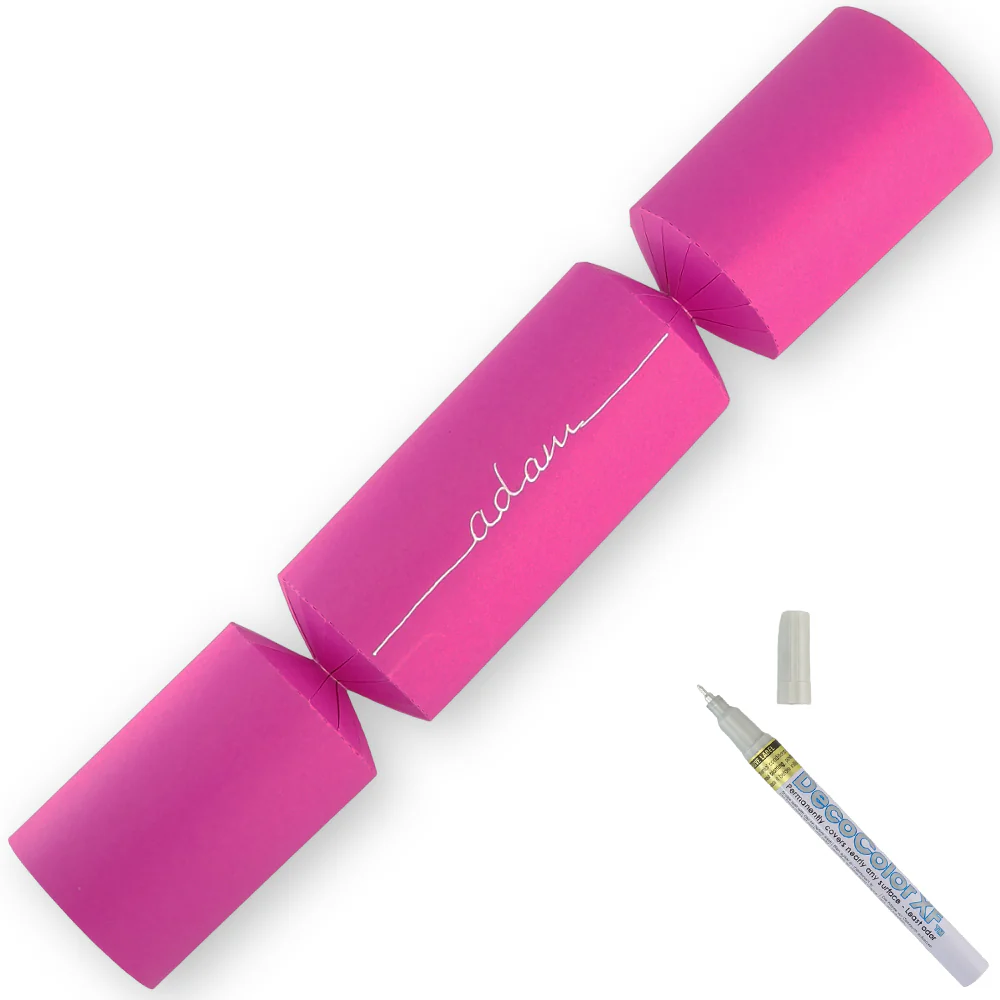 Shocking Pink | 12 Personalise Your Own Crackers | Make & Fill Your Own With Pen - Image 3