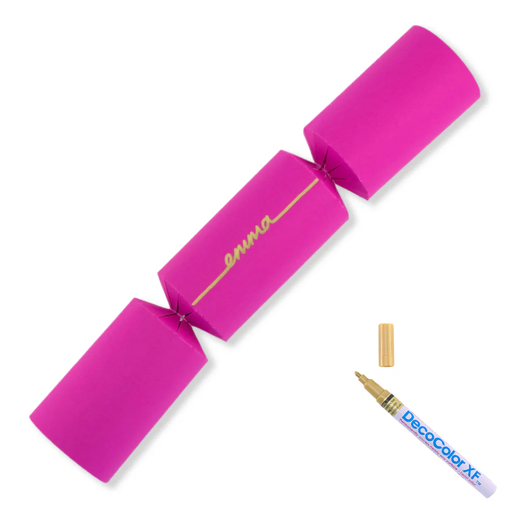 Shocking Pink | 12 Personalise Your Own Crackers | Make & Fill Your Own With Pen - Image 4