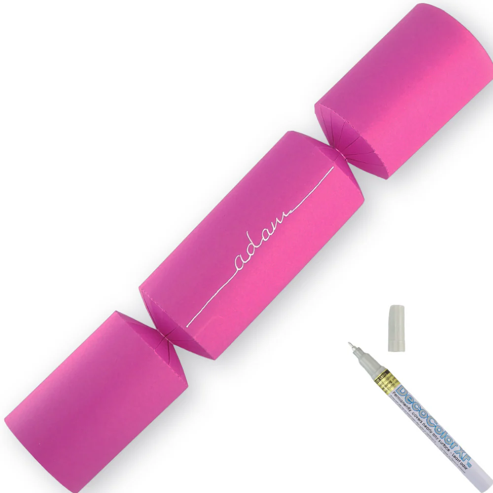 Shocking Pink | 12 Personalise Your Own Crackers | Make & Fill Your Own With Pen - Image 6