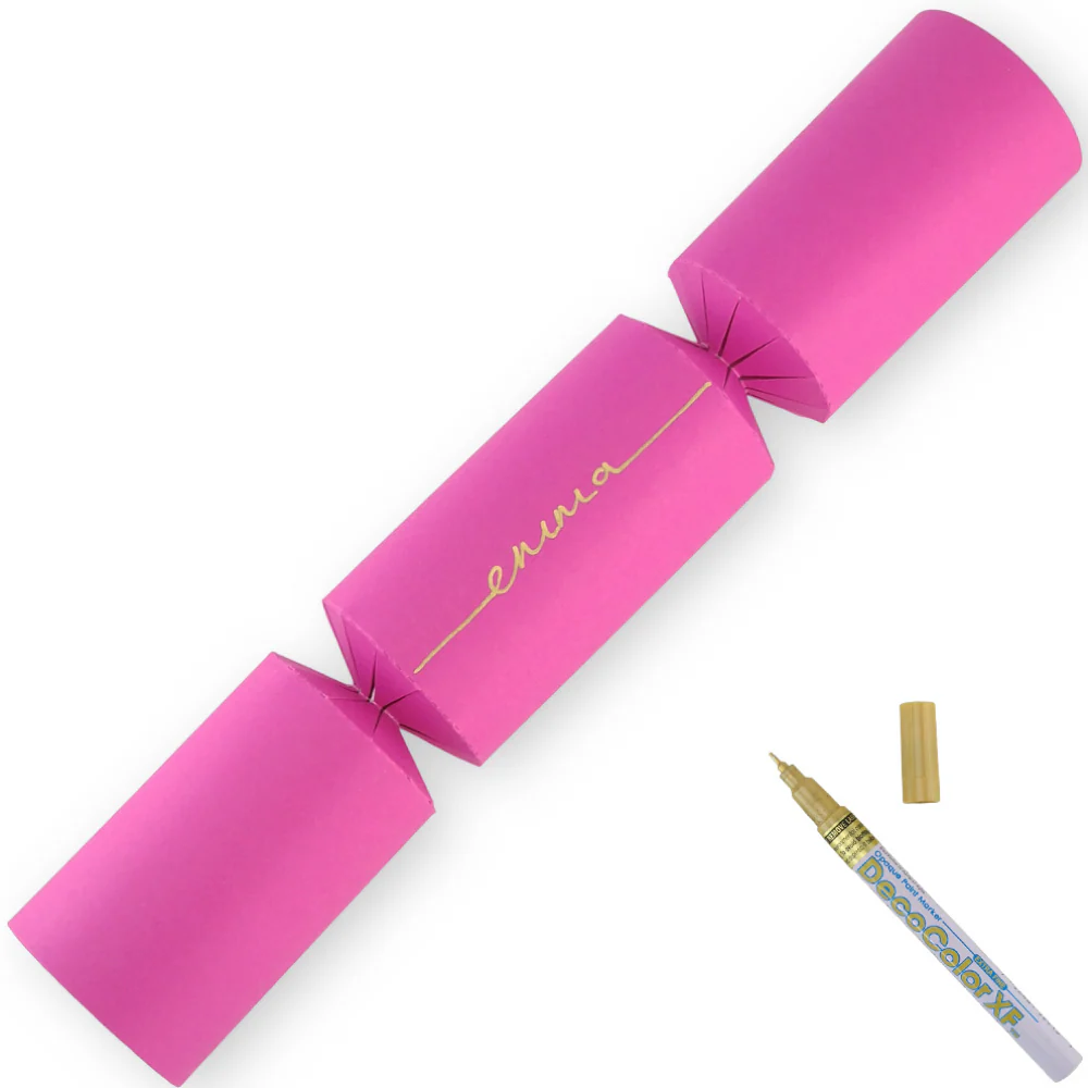 Shocking Pink | 12 Personalise Your Own Crackers | Make & Fill Your Own With Pen - Image 7