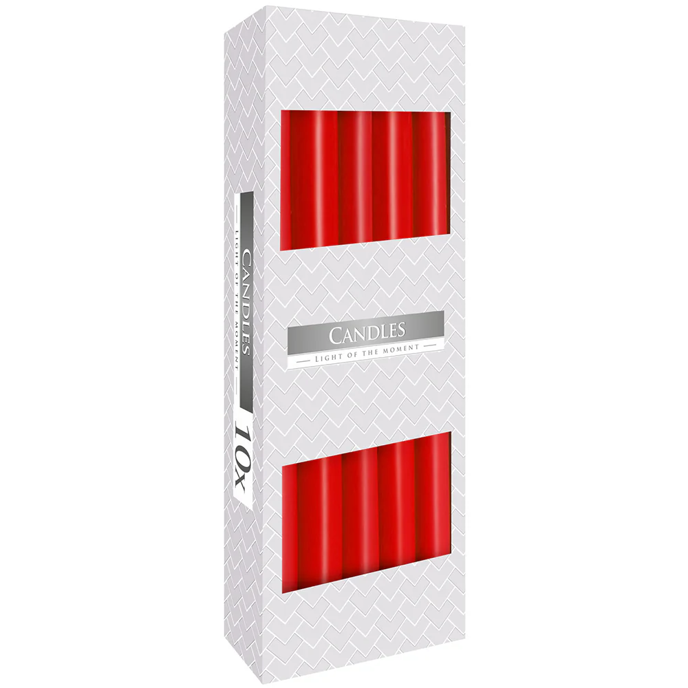 Single Colour | 24cm Taper Candles | 10 Pack | 7 Hour Burn Time - Image 12
