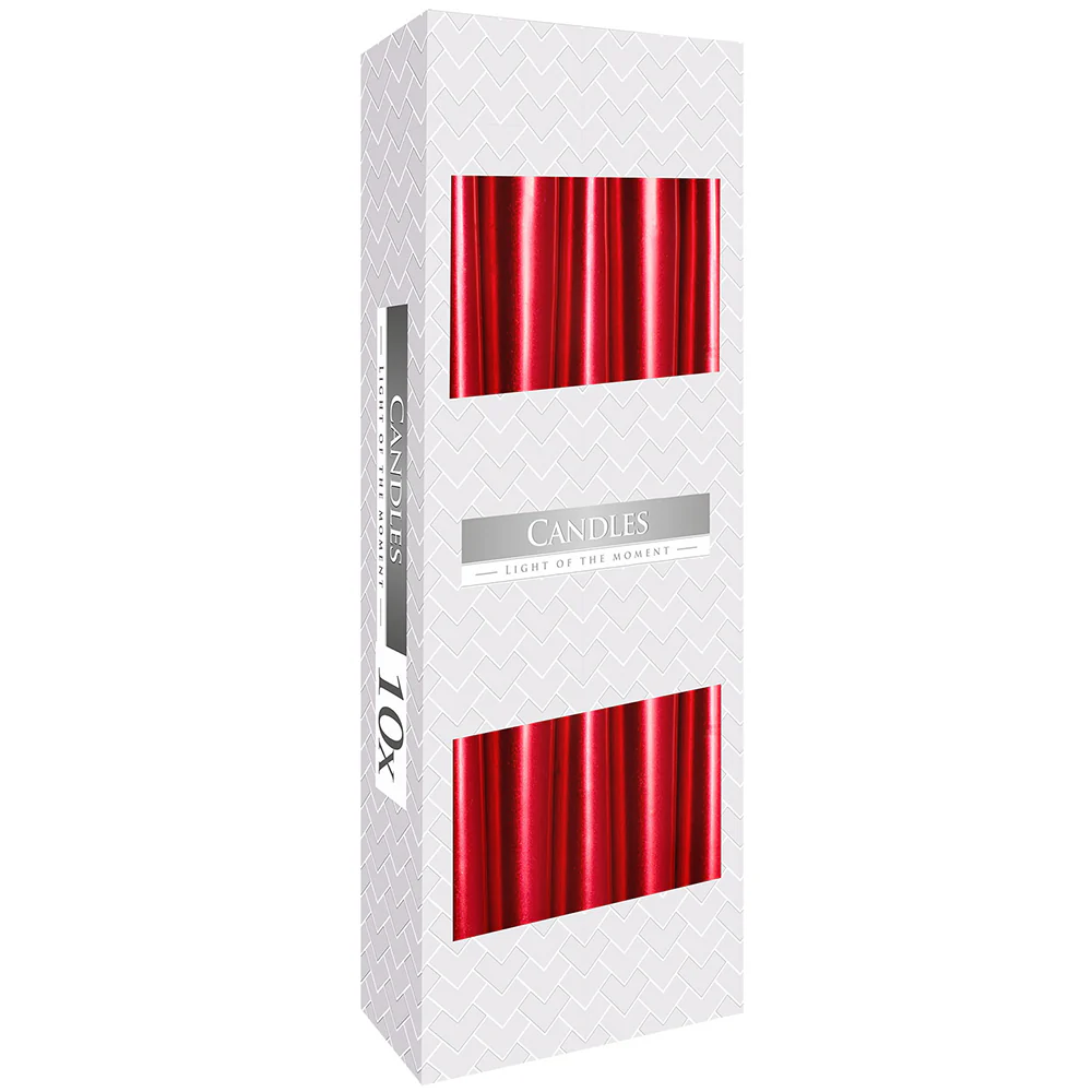 Single Colour | 24cm Taper Candles | 10 Pack | 7 Hour Burn Time - Image 3