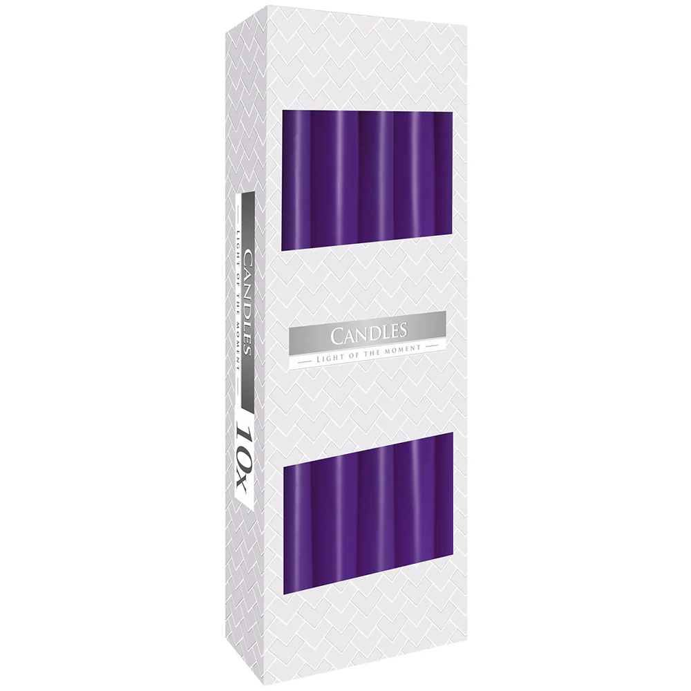 Single Colour | 24cm Taper Candles | 10 Pack | 7 Hour Burn Time - Image 5