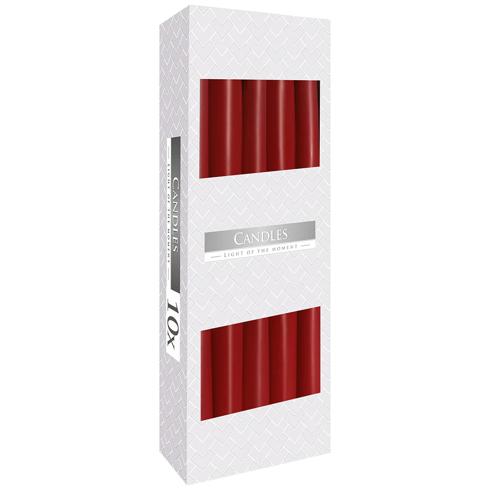 Single Colour | 24cm Taper Candles | 10 Pack | 7 Hour Burn Time - Image 6