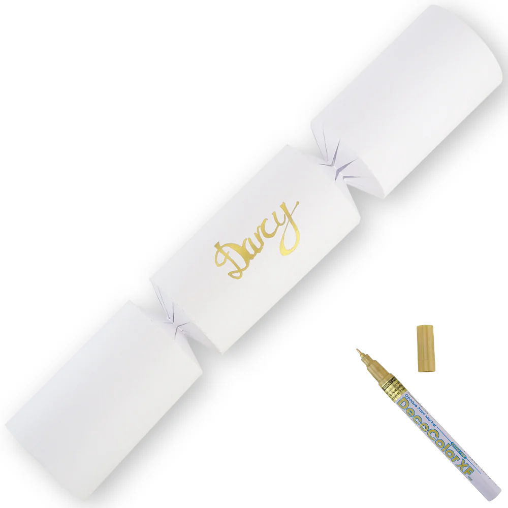 White | 12 Personalise Your Own Crackers | Make & Fill Your Own | With Pen - Image 3